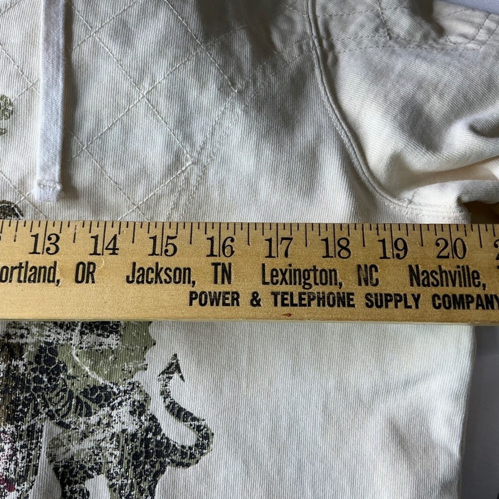 Rugby Ralph Lauren Crest Hoodie Shirt L Ivory Cotton Henley Preppy Vintage - Picture 6 of 7